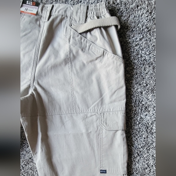 5.11 Tactical Series Relaxed Fit Khaki Cargo-Style Pants - Picture 3 of 10